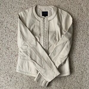 Beautiful faux cream leather jacket!